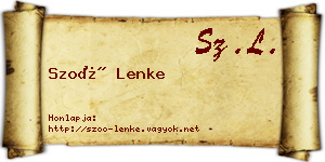 Szoó Lenke névjegykártya